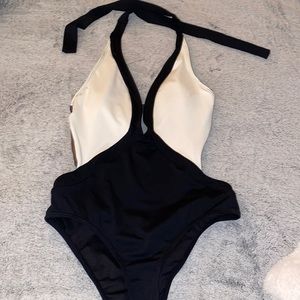 Carmen Marc Valvo one piece color block swimsuit